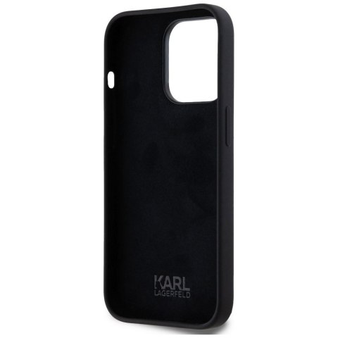 KARL LAGERFELD Etui do iPhone 14 Pro KLHCP14LSCMSMVK (Silicone Sign Metal Logo) czarny