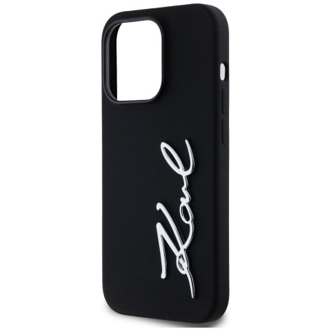 KARL LAGERFELD Etui do iPhone 14 Pro KLHCP14LSCMSMVK (Silicone Sign Metal Logo) czarny