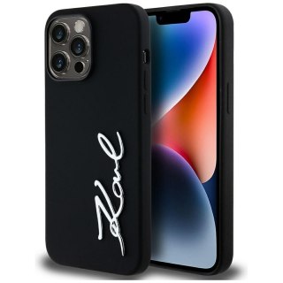 KARL LAGERFELD Etui do iPhone 14 Pro Max KLHCP14XSCMSMVK (Silicone Sign Metal Logo) czarny