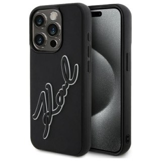 KARL LAGERFELD Etui do iPhone 15 Pro KLHCP15L3DRKSDLK (3D Rubber Signature) black
