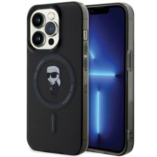 KARL LAGERFELD Etui do iPhone 15 Pro KLHMP15LHFCKNOK (Ikonik + MAG) czarny