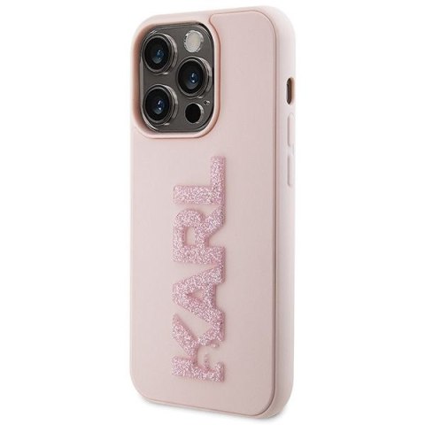 KARL LAGERFELD Etui do iPhone 15 Pro Max KLHCP15X3DMBKCP (3D Logo Glitter) różowy