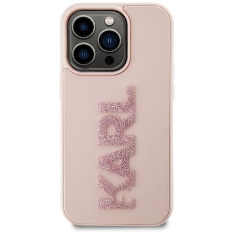 KARL LAGERFELD Etui do iPhone 15 Pro Max KLHCP15X3DMBKCP (3D Logo Glitter) różowy