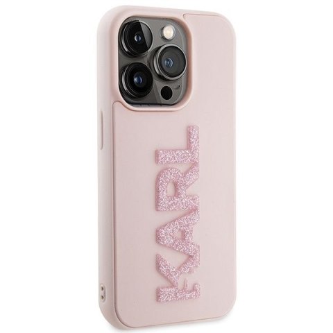 KARL LAGERFELD Etui do iPhone 15 Pro Max KLHCP15X3DMBKCP (3D Logo Glitter) różowy