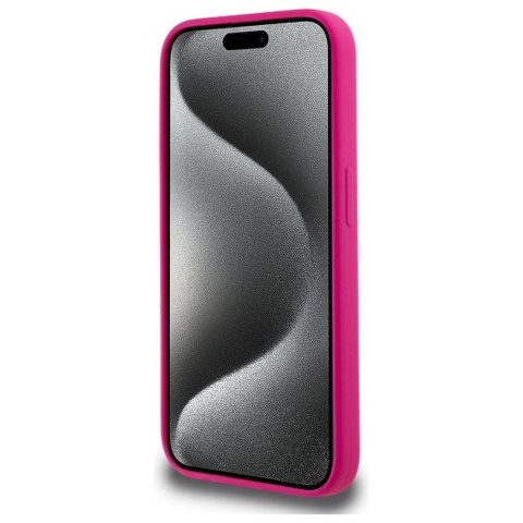 KARL LAGERFELD Etui do iPhone 15 Pro Max kompatybilny z MagSafe KLHMP15XSKHPPLF (SIL KL Head Print) fuschia