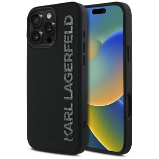 KARL LAGERFELD Etui do iPhone 16 KLHCP16SRBKGVCK (3D Rubber Elongated Glitter) czarny