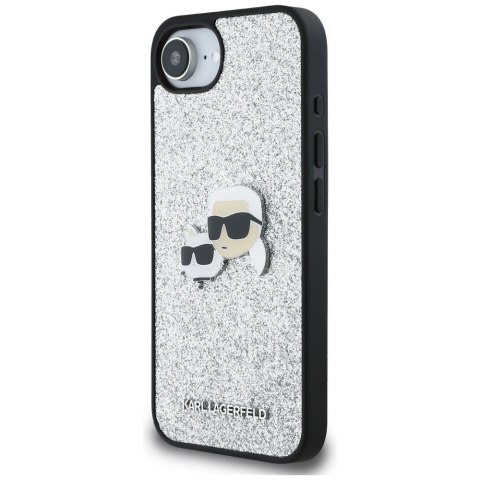 KARL LAGERFELD Etui do iPhone 16e KLHCPSE4PFGKCPS (Fixed Glitter W/ Ikonik Metal Pin) srebrny