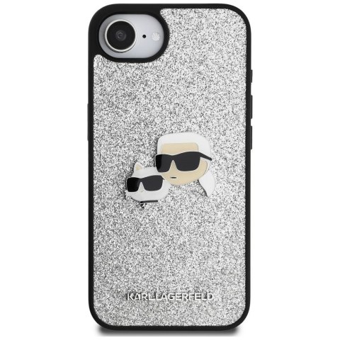 KARL LAGERFELD Etui do iPhone 16e KLHCPSE4PFGKCPS (Fixed Glitter W/ Ikonik Metal Pin) srebrny