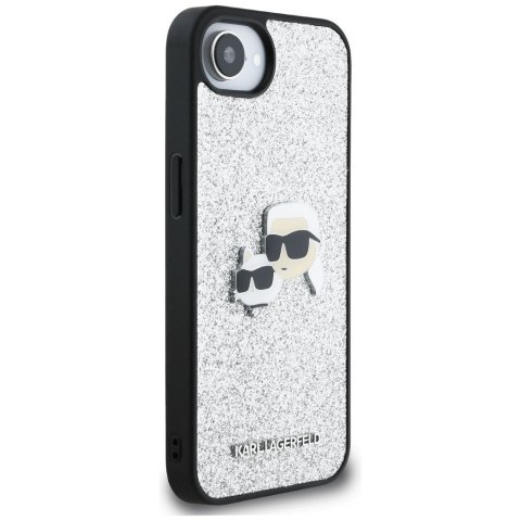 KARL LAGERFELD Etui do iPhone 16e KLHCPSE4PFGKCPS (Fixed Glitter W/ Ikonik Metal Pin) srebrny