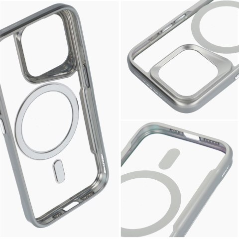 Etui ERGOFIT NEWZONE kompatybilny z MagSafe do iPhone 15 PRO MAX srebrny