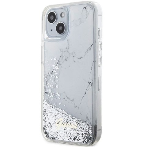 GUESS Etui do iPhone 13 / 14 / 15 GUHCP14SLCSGSGH (Liquid Glitter Marble) biały