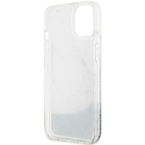 GUESS Etui do iPhone 13 / 14 / 15 GUHCP14SLCSGSGH (Liquid Glitter Marble) biały