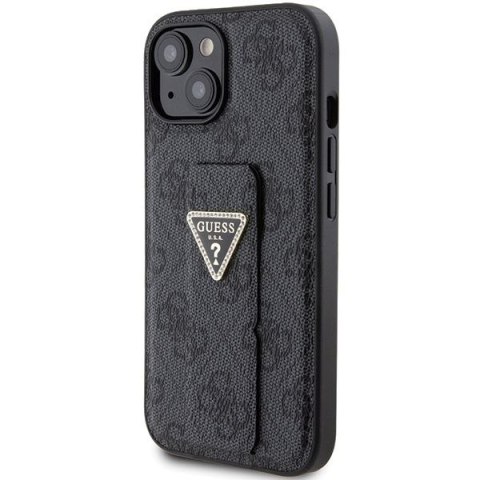 GUESS Etui do iPhone 13 / 14 / 15 GUHCP15SPGS4TDK (Grip Stand 4G Triangle Strass) czarny