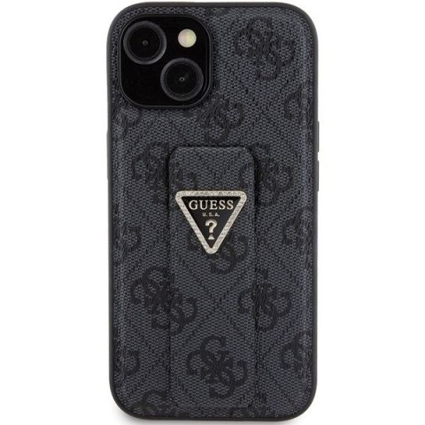 GUESS Etui do iPhone 13 / 14 / 15 GUHCP15SPGS4TDK (Grip Stand 4G Triangle Strass) czarny