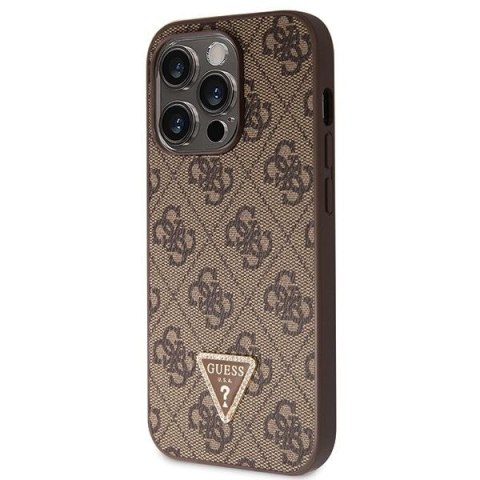 GUESS Etui do iPhone 14 Pro GUHCP14LP4TDSCPW (Crossbody 4G Metal Logo) brązowy