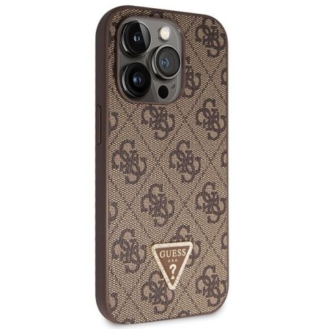 GUESS Etui do iPhone 14 Pro GUHCP14LP4TDSCPW (Crossbody 4G Metal Logo) brązowy