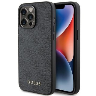 GUESS Etui do iPhone 15 Pro GUHCP15LG4GFGR (4G Metal Logo) szary
