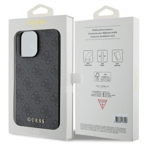 GUESS Etui do iPhone 15 Pro Max GUHCP15XG4GFGR (4G Metal Logo) szary