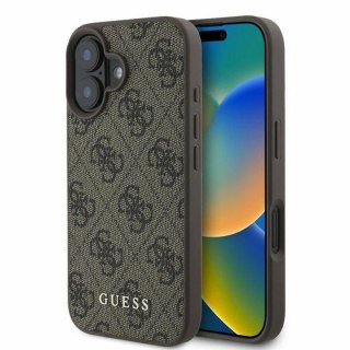 GUESS Etui do iPhone 16 GUHCP16SG4GFBR (PU 4G Classic) brązowy