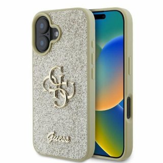 GUESS Etui do iPhone 16 GUHCP16SHG4SGD (Fixed Glitter Big 4G) złoty