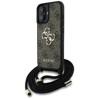 GUESS Etui do iPhone 16 GUHCP16SP4GMGCRW (CBDY PU 4G Big Logo W/Cord Strap) brązowy