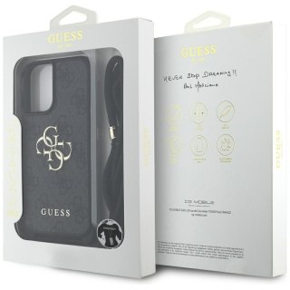 GUESS Etui do iPhone 16 Plus GUHCP16MP4GMGCRK (CBDY PU 4G Big Logo W/Cord Strap) czarny