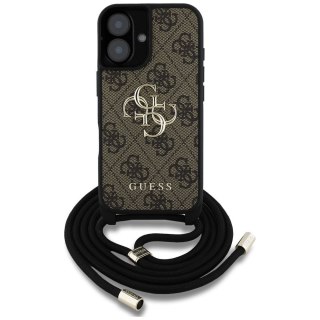 GUESS Etui do iPhone 16 Plus GUHCP16MP4GMGCRW (CBDY PU 4G Big Logo W/Cord Strap) brązowy
