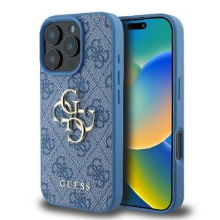 GUESS Etui do iPhone 16 Pro GUHCP16L4GMGBL (4G PU Big Logo) niebieski