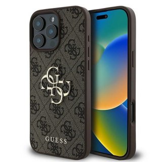 GUESS Etui do iPhone 16 Pro GUHCP16L4GMGBR (4G PU Big Logo) brązowy