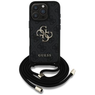 GUESS Etui do iPhone 16 Pro GUHCP16LP4GMGCRK (CBDY PU 4G Big Logo W/Cord Strap) czarny
