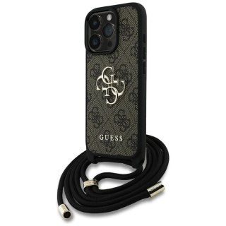 GUESS Etui do iPhone 16 Pro GUHCP16LP4GMGCRW (CBDY PU 4G Big Logo W/Cord Strap) brązowy