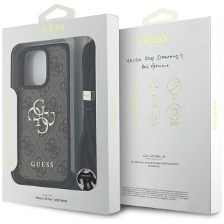 GUESS Etui do iPhone 16 Pro GUHCP16LP4GMGCRW (CBDY PU 4G Big Logo W/Cord Strap) brązowy