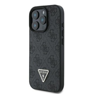 GUESS Etui do iPhone 16 Pro GUHCP16LP4TDPK (PU Leather 4G Triangle Strass) czarny