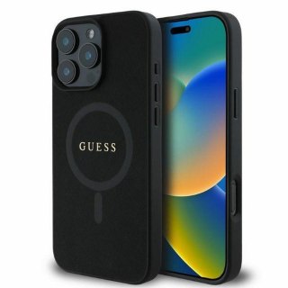 GUESS Etui do iPhone 16 Pro kompatybilny z MagSafe GUHMP16LPSAHMCK (PU Saffiano Classic Logo) czarny