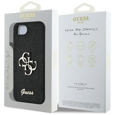 GUESS Etui do iPhone 16e GUHCPSE4HG4SGK (Fixed Glitter Big 4G) czarny
