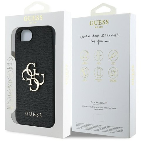 GUESS Etui do iPhone 16e GUHCPSE4PGT4MBK (PU Grained Big 4G and Classic) czarny