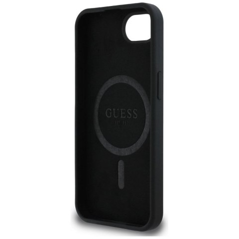 GUESS Etui do iPhone 16e GUHMPSE4SMBSLK (Silicone Script Metal Logo MagSafe) czarny