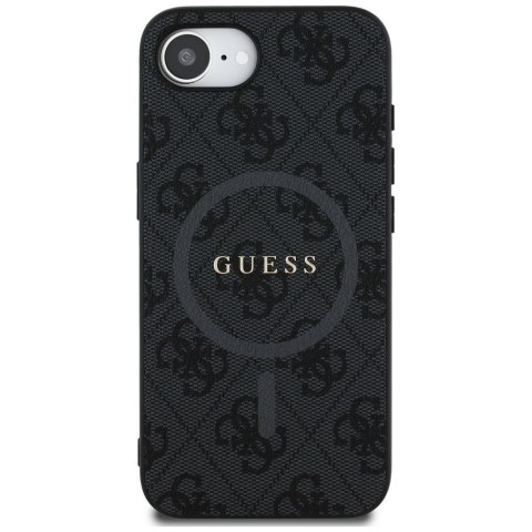 GUESS Etui do iPhone 16e kompatybilny z MagSafe GUHMPSE4G4GFRK (PU 4G Ring Classic Logo) czarny