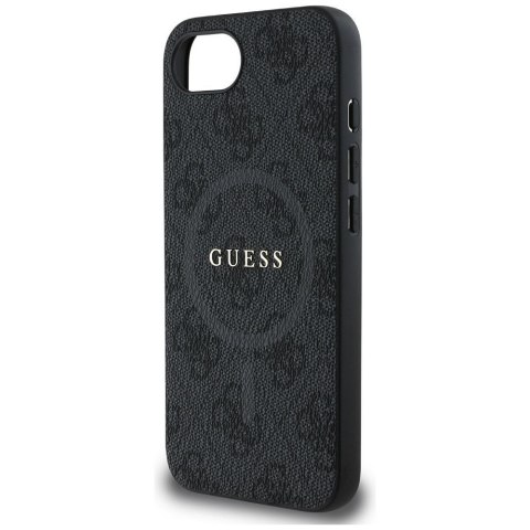 GUESS Etui do iPhone 16e kompatybilny z MagSafe GUHMPSE4G4GFRK (PU 4G Ring Classic Logo) czarny