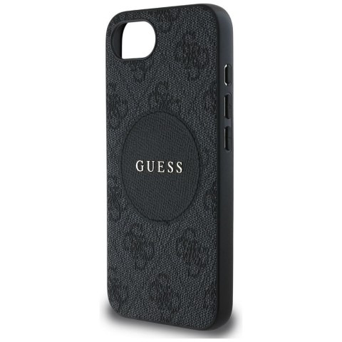 GUESS Etui do iPhone 16e kompatybilny z MagSafe GUHMPSE4P4PGRSGK (PU 4G Circle W/ Classic Logo) czarny