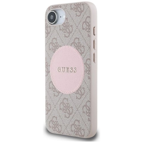 GUESS Etui do iPhone 16e kompatybilny z MagSafe GUHMPSE4P4PGRSGP (PU 4G Circle W/ Classic Logo) różowy
