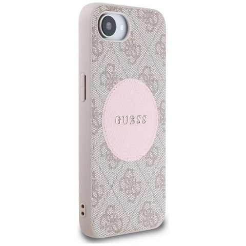 GUESS Etui do iPhone 16e kompatybilny z MagSafe GUHMPSE4P4PGRSGP (PU 4G Circle W/ Classic Logo) różowy