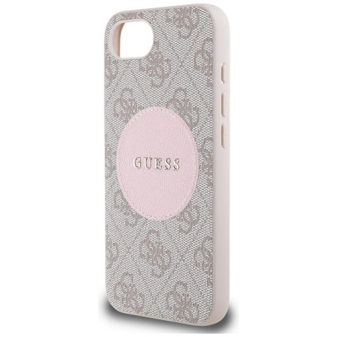 GUESS Etui do iPhone 16e kompatybilny z MagSafe GUHMPSE4P4PGRSGP (PU 4G Circle W/ Classic Logo) różowy