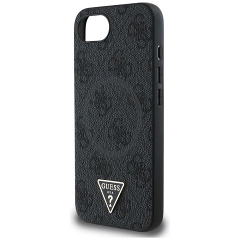 GUESS Etui do iPhone 16e kompatybilny z MagSafe GUHMPSE4P4TDPK (PU 4G Triangle Logo) czarny