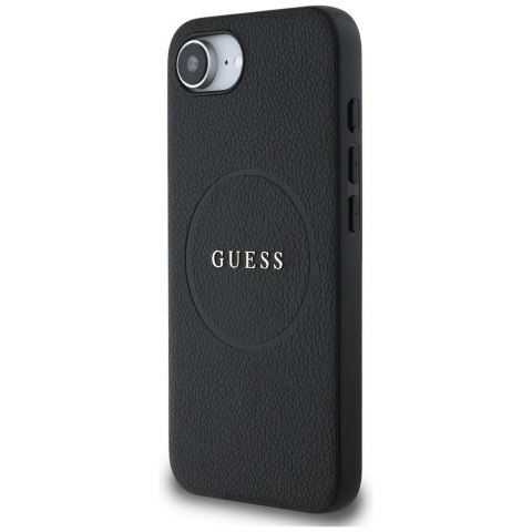 GUESS Etui do iPhone 16e kompatybilny z MagSafe GUHMPSE4PGHSMMK (PU Grained Gold Ring) czarny