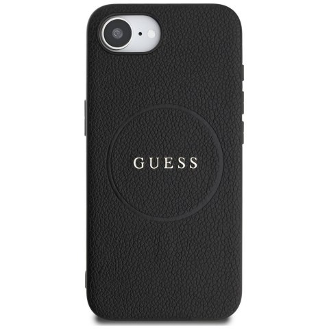 GUESS Etui do iPhone 16e kompatybilny z MagSafe GUHMPSE4PGHSMMK (PU Grained Gold Ring) czarny