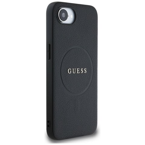 GUESS Etui do iPhone 16e kompatybilny z MagSafe GUHMPSE4PGHSMMK (PU Grained Gold Ring) czarny