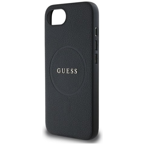 GUESS Etui do iPhone 16e kompatybilny z MagSafe GUHMPSE4PGHSMMK (PU Grained Gold Ring) czarny