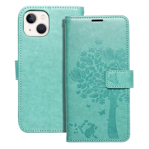 Etui MEZZO Book do iPhone 13 drzewo zielony