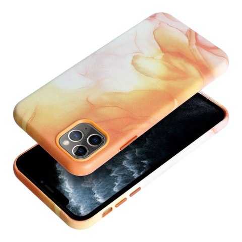 Etui LEATHER MAG COVER kompatybilny z MagSafe do iPhone 11 Pro Max orange splash